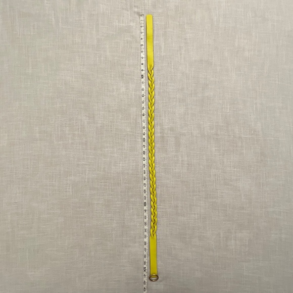 J.Crew UK Yellow Braided Leather Adjustable Belt Size XS/S NEW - Picture 10 of 11